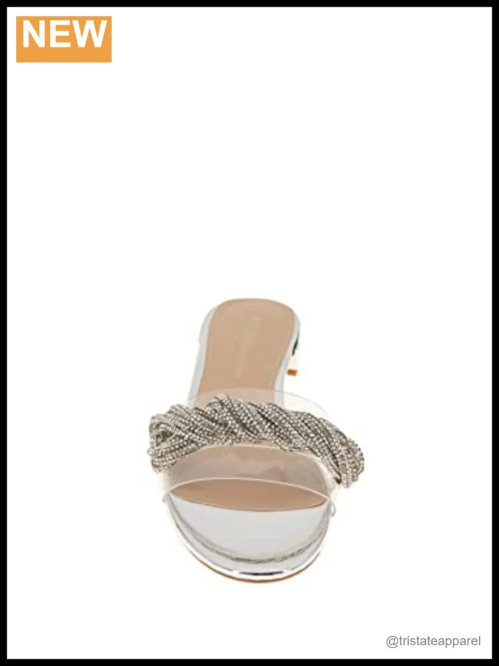 Rhinestone Slide Sandal with Memory Foam Insole and Flexible Outsole